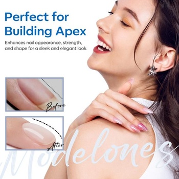 Modelones Rubber Base Gél 10ml Číry nanášací UV LED Rubber Base Coat UV lak na nechty Podkladový gél