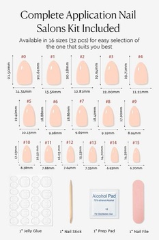 AZUREBEAUTY Nail-on krátke nechty mandľové telovo ružové 32 kusov lepiacich nechtov celé krytie salónne