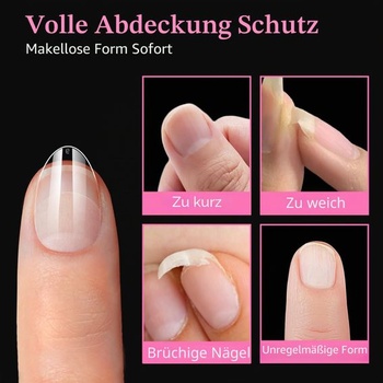 AZUREBEAUTY Tipy na nechty 600 kusov 15 veľkostí Mandľové tipy na gélové nechty, mäkké gélové