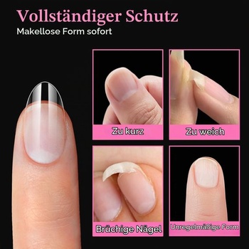 AZUREBEAUTY Krátké mandlové tipy na nehty, 600 kusů, 15 velikostí, měkké gelové nalepovací nehty s