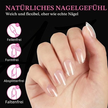 AZUREBEAUTY Tipy na nehty 600 kusů - Sada tipů na celé nehty, Sada měkkých gelových tipů, PMMA
