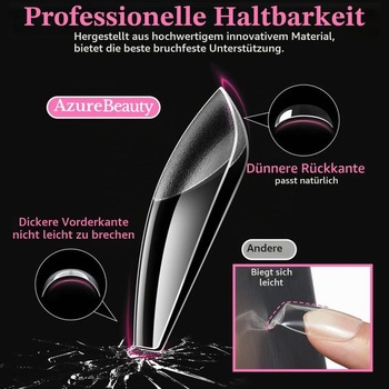 AZUREBEAUTY Tipy na nehty 600 kusů 15 velikostí Tipy na nehty pro gelové nehty Měkké gelové