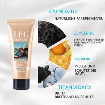 Vodeodolný make-up na nohy bez nutnosti prenášania s extra veľkým štetcom na telo, krytie tetovania na
