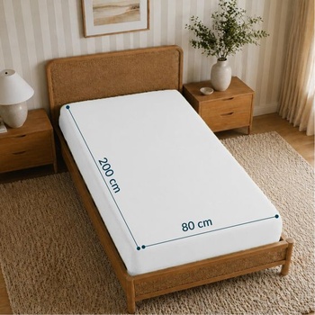 Twinzen napínacie prestieradlo z mikrovlákna 80x200 biele, hĺbka 20 cm, biele 80 x 190/200 cm