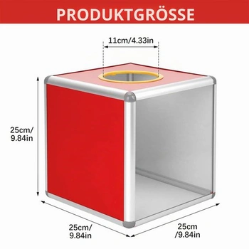Krabička na lotérii, priehľadná krabička na lotérii 25 cm, priehľadná krabička na tombolu s loptičkami A
