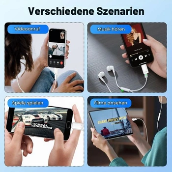 1 ks Adaptér Lightning na USB-C audio, [certifikovaný MFi] Adaptér pre slúchadlá USB-C samec na