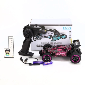 RC auto Tecnock s LED ružová