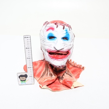 Halloweenska hororová klaunská maska, latexová dvojvrstvová odlupovacia maska Jokera s pohyblivou