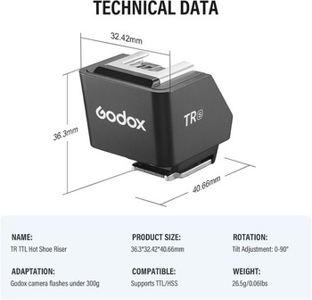Godox TR-S TR S predlžovacie uchytenie pre TTL sánky blesku kompatibilné s Godox IM20 IM30 IT20-S