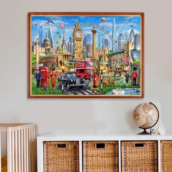 1000dílné puzzle pro dospělé, London Impressions, 70 x 50 cm. Vzdělávací puzzle pro dospělé,