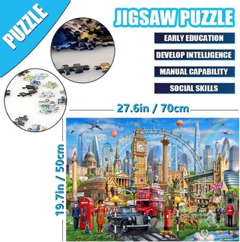 1000dílné puzzle pro dospělé, London Impressions, 70 x 50 cm. Vzdělávací puzzle pro dospělé,