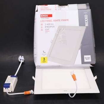 LED panel EMOS 18 W, štvorcové zapustené svietidlo 1600 lm, stropné svietidlo v bielej farbe s priemerom