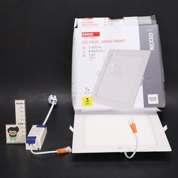LED panel EMOS 18 W, štvorcové zapustené svietidlo 1600 lm, stropné svietidlo v bielej farbe s priemerom