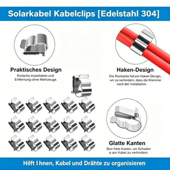 50 kusov káblových svoriek pre solárne panely, nerezové káblové svorky pre solárne fotovoltaické