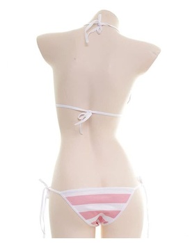 SINROYEE Sexy spodní prádlo pro ženy, japonské anime bikiny, plavky, pruhované, s pruhovanými