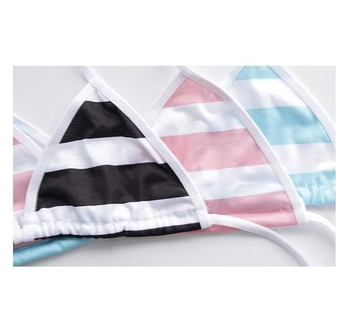 SINROYEE Sexy spodná bielizeň pre ženy, japonské anime bikiny, plavky, pruhované, s pruhovanými