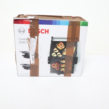 Elektrický stolní gril Bosch, kontaktní gril 3 v 1, individuální regulace teploty, odtok tuku,