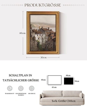 ARPEOTCY plátená potlač s rámom, malá vintage nástenná dekorácia, nástenné umenie do obývacej izby,