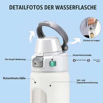 Skleněná láhev na vodu BLUEGO BLG-24OWL-White