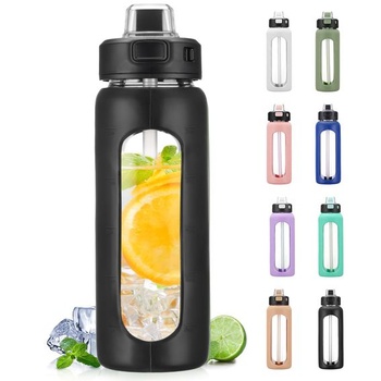 Sklenená fľaša na vodu BLUEGO BLG-24ozS-Black