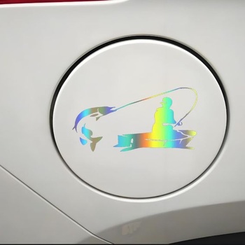 Holografická rybárska nálepka, vodeodolná PVC nálepka na auto, notebook, chladničku, nábytok,