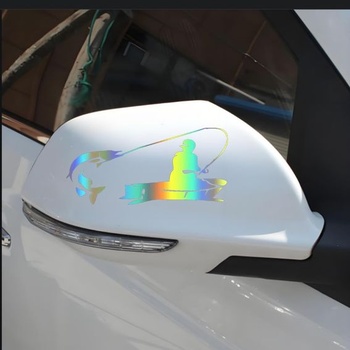 Holografická rybárska nálepka, vodeodolná PVC nálepka na auto, notebook, chladničku, nábytok,