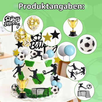 Dekorácia na futbalovú tortu, ozdoba na tortu, dekorácia na futbalovú tortu, narodeninová dekorácia