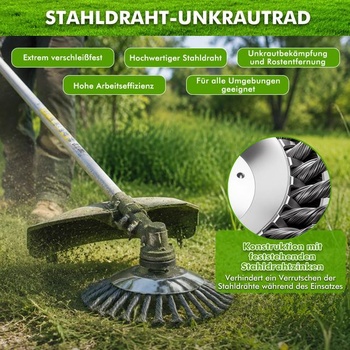 Drôtený nástavec pre vyžínače 150 mm/200 mm, kefa na burinu pre vyžínače s otvorom 25,4 mm,