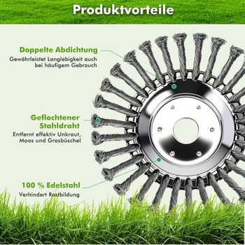 Drôtený nástavec pre vyžínače 150 mm/200 mm, kefa na burinu pre vyžínače s otvorom 25,4 mm,