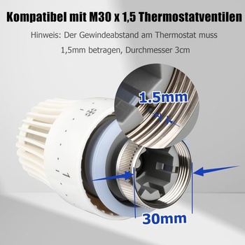 Adaptér na radiátorový kábel M30x1,0 na M30x1,5 pre ventily Oventrop 1011445 - adaptér