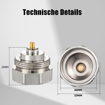 Adaptér na radiátorový kábel M30x1,0 na M30x1,5 pre ventily Oventrop 1011445 - adaptér