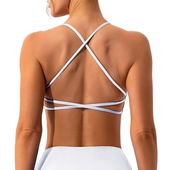 Dámska športová podprsenka Litthing s voľným zadkom, push-up a bez kostíc, fitness, veľkosť M,