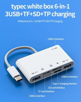 Dokovacia stanica USB-C Hub s TF Micro SD kartou a nabíjacím portom OTG 3.0 typu C (6 v 1) pre Apple
