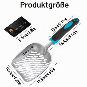 Lopatka na mačacie stelivo - Kovová lopatka na mačacie stelivo - Lopatka s dlhou rukoväťou, lopatka