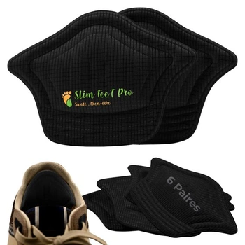 Černé polštářky na podpatky Crown – 6 párů Slim Feet Pro |…