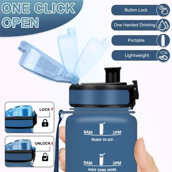 500ml nepropustná láhev na vodu pro děti s filtrem a stahovací šňůrkou, láhev na vodu s časovačem,