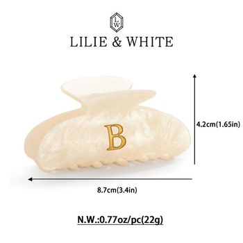 Dámska sponka do vlasov LILIE&WHITE s písmenom B – Ručne vyrobená sponka do vlasov z perleťovej
