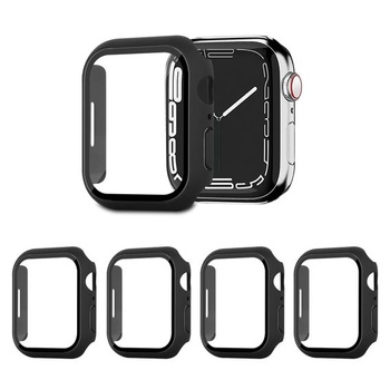 4dielne púzdro s ochranou obrazovky pre Apple Watch Series 9/8/7 45mm čierne (4 kusy)