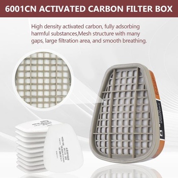 Dýchací filtr 6001 pro filtry 3M s 80 filtračními patronami + 4 filtry a 4 krytkami, patrony