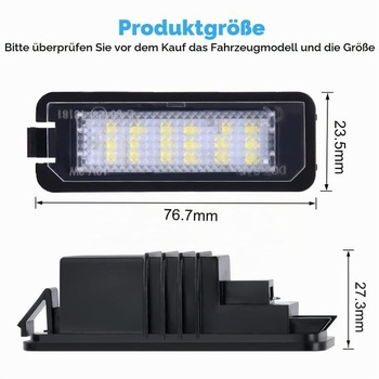 URAQT LED osvetlenie ŠPZ, 2 x 6500 K osvetlenie ŠPZ 400Lm zadné svetlá biele osvetlenie ŠPZ 12V