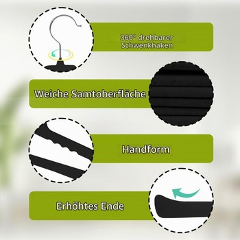 ManGotree protišmykové zamatové ramienka na nohavice, plstené ramienka na džínsy, 10 kusov, čierna (10