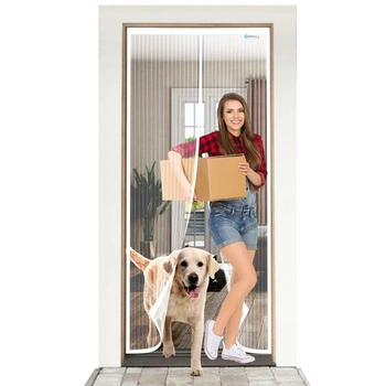 Síť proti hmyzu na dveře 140x220 cm, magnetická síť proti…