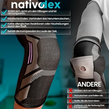 Bandáž na lakeť NativoDex, tenisový lakeť, pre mužov a ženy, golfový lakeť ružový XS