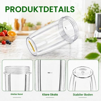 Odšťavňovací kelímky (2 kusy) Kompatibilní s mixéry Nutribullet 600W/900W