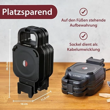 Vaflovač Cloer 6150 800W čierny