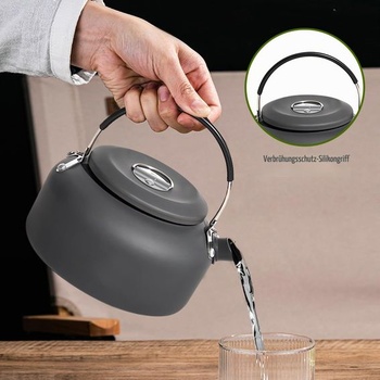 PORFOYO 1,4L kempingová kanvica, prenosná kempingová kanvica, kanvica na čaj, kávovar, varná