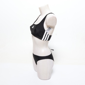 Dámske bikiny adidas s 3 pruhmi a V-Back, veľkosť 36, čierne / biele
