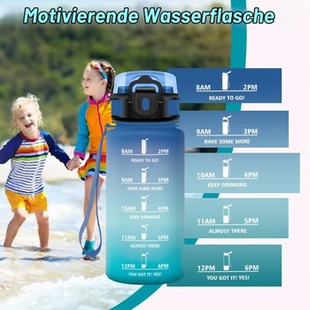 500ml nepriepustná športová fľaša so slamkou a časovačom pre outdoor, fitness, školu, kanceláriu,