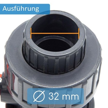 Guľový ventil z PVC 32 mm - 2cestný uzatvárací ventil pre bazény - 16 barov - bm148 Ø 32 mm 1