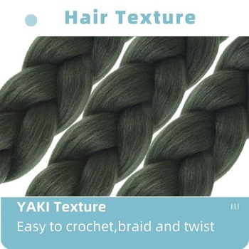 Tyrkysově zelené syntetické vlasy na zaplétání, 24 palců, 3 balení, Easy Jumbo Braid, předpjaté
